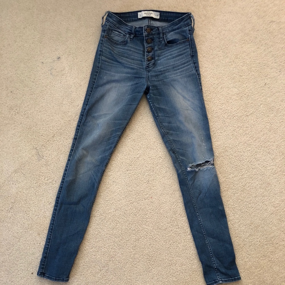 Abercrombie and Fitch High Waited Button Up Jeans
